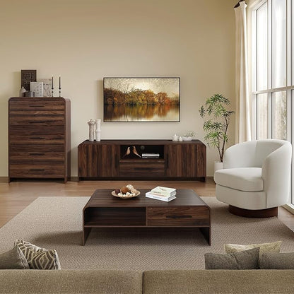 LuxenHome 70" Mid-Century Modern TV Stand - Image 3