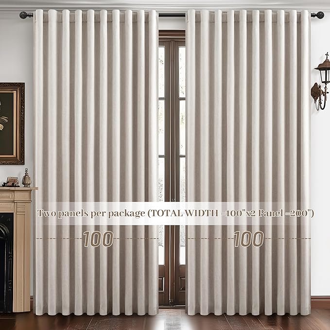 Curtains 100 Inch Length Wide Pleated Blackout Curtain - Image 6