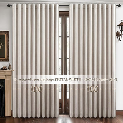 Curtains 100 Inch Length Wide Pleated Blackout Curtain - Image 6