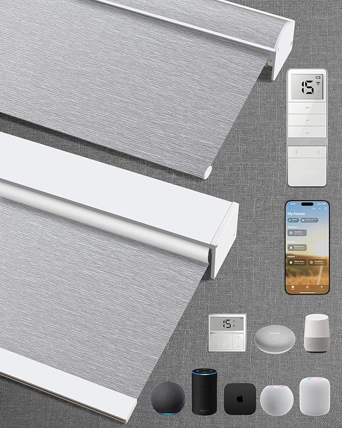 Kincmo Motorized Blinds with Remote, 100% Blackout Motorized Roller Shades Work by KincmoBlinds