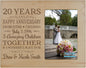 Personalized Twenty Year for her him Couple Custom Engraved Wedding Gift for Husband Wife Girlfriend Boyfriend Photo Frame Holds 4x6 Photo (Maple)