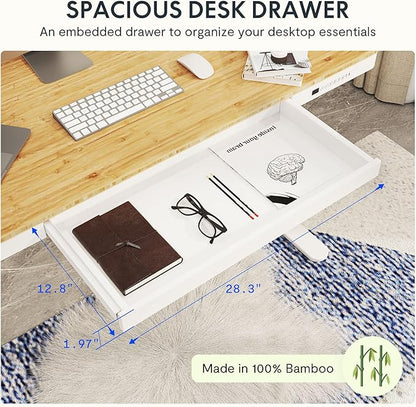 SANODESK Standing Desk with Drawer, Dual Motor 3 Stage Electric Height - Image 3