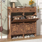 Shoe Cabinet with 4 Flip Drawers & 2 Storage Drawers, Rustic Farmhouse Narrow by Thacuok
