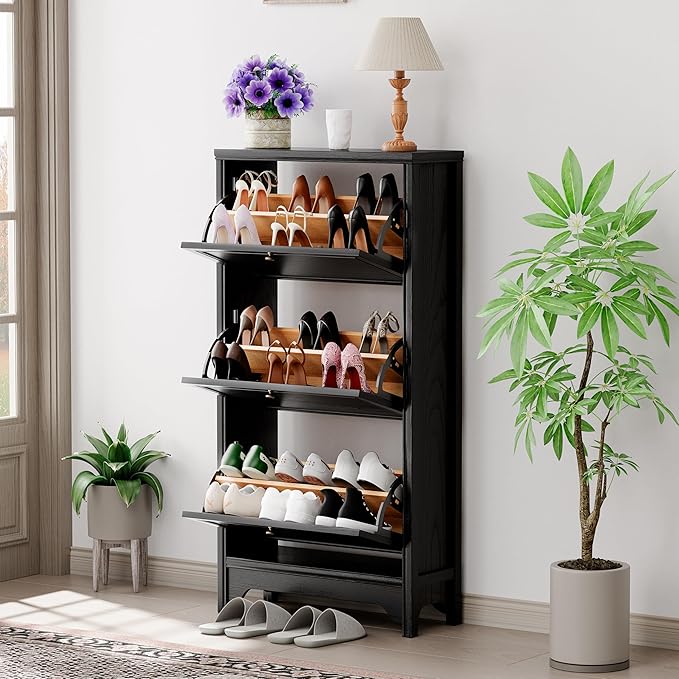 Chogori 3-Tier Shoe Cabinet – Solid Wood Entryway Shoe Storage Organizer by ChogoriHome