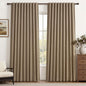Rust Brown Blackout Curtains 60 Inches Extra Wide Linen 84 Inch Length by QJMYDECO