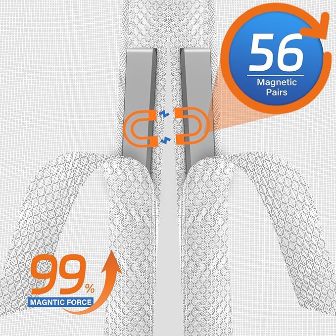 Magnetic Screen Door Left Right Side Opening Upgraded PET Mesh Greater Than - Image 4