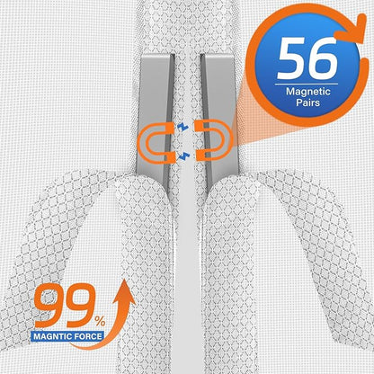 Magnetic Screen Door Left Right Side Opening Upgraded PET Mesh Greater Than - Image 4