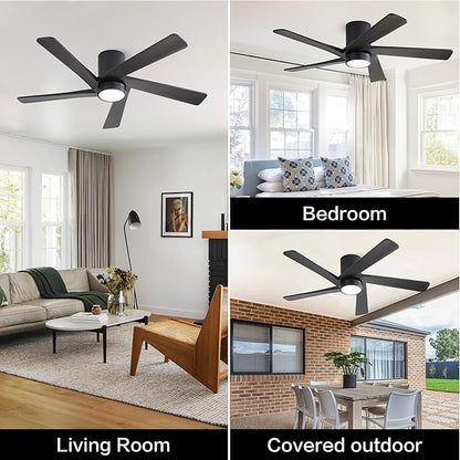 WINGBO 54 Inch Flush Mount DC Ceiling Fan - Image 8