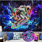 kampdream Astronaut Space Surfer Tapestry, Cosmic Galaxy Planet Art Wall Hanging, Cool Decor Poster for Men's Bedroom/Dorm, 48x36 Inch