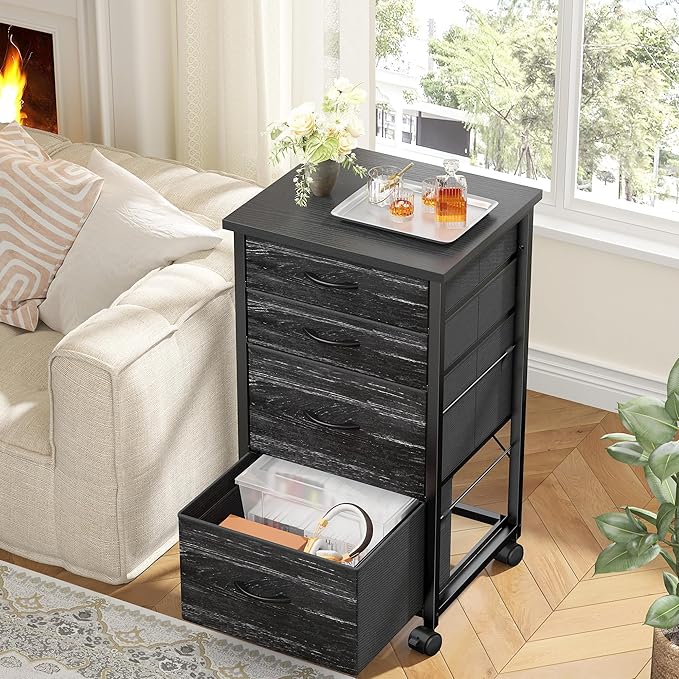 4 Drawers Mobile File Cabinet Vertical Filing Cabinet - Image 8