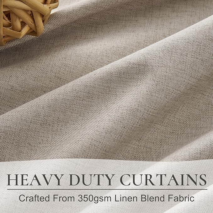 Full Blackout Taupe 102 Inch Long Curtains - Image 4