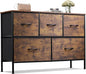 WLIVE Dresser for Bedroom with 5 Drawers, Long Fabric Dresser, Storage Drawer by WLIVE