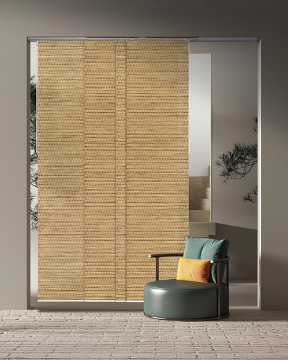 Panel Blinds Light Filter 45.8"-86" x 96", Mayonaka | Light-Filtering Panel Track Blinds for Windows and Sliding Doors with Adjustable Track and Trimmable Panels