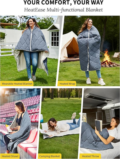 Heated Blanket Battery Operated, 12V Portable Wearable Heated Shawl Poncho - Image 5