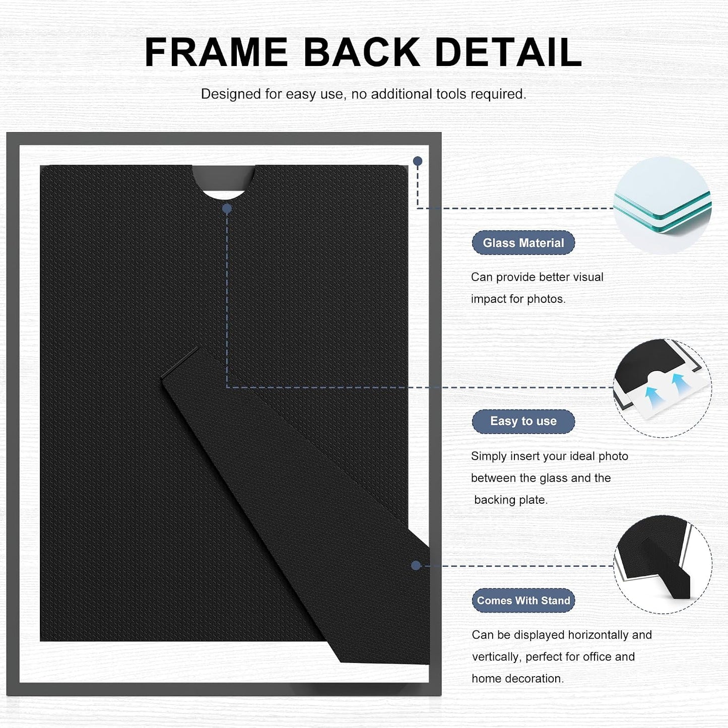 5x7 Picture Frame, Glass Photo Frame 5 by 7 for Tabletop, Clear Mirror Photo Frames, Silver, 1 Pack