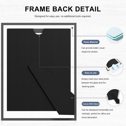 5x7 Picture Frame, Glass Photo Frame 5 by 7 for Tabletop, Clear Mirror Photo Frames, Silver, 1 Pack