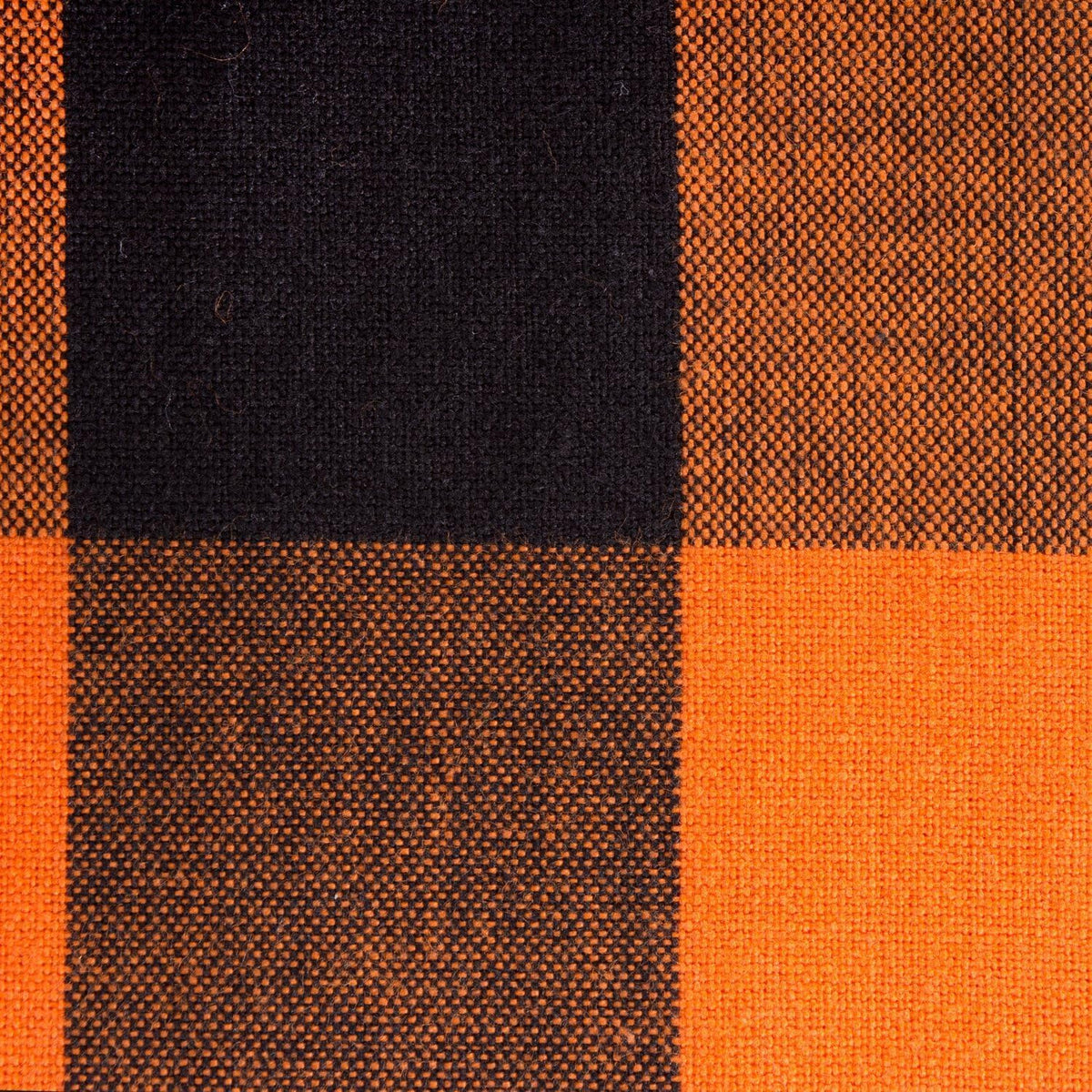 DII Halloween Tablecloth, 70 Inch Round, Orange & Black Buffalo Check Plaid