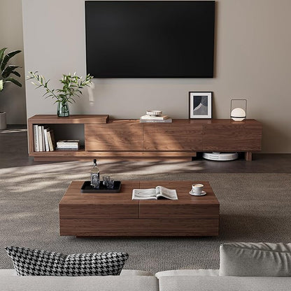 Etelifrank Extendable TV Stand for 65-100 Inches TVs – Walnut Entertainment - Image 3