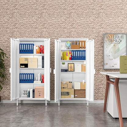 COFaR 4 Tier Black Metal Storage Cabinet, Free Standing - Image 8