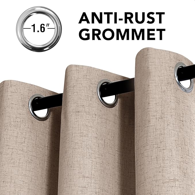 H.VERSAILTEX Linen Curtains 100% Blackout Curtains - Image 3