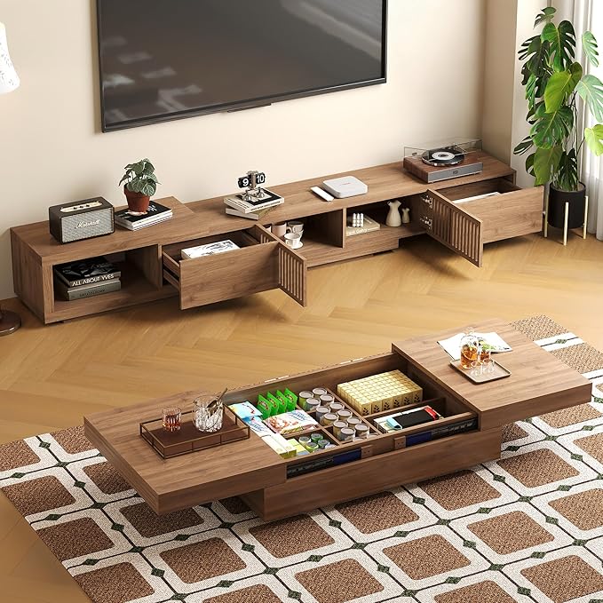 gaoyangjiaju Mid-Century Modern Expandable Coffee Table & TV Stand Set - Image 6