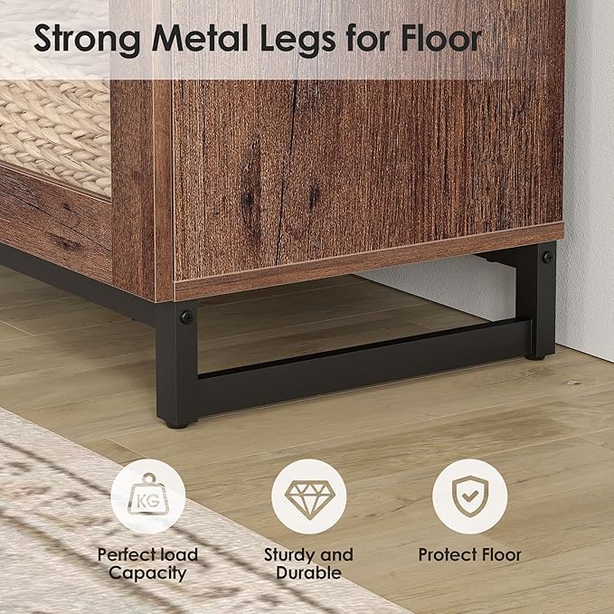 WAMPAT Modern TV Stand with Glass Doors - Image 8