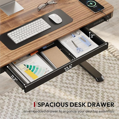 Standing Desk with Drawer, Electric Height Adjustable Home Office Desk with - Image 4
