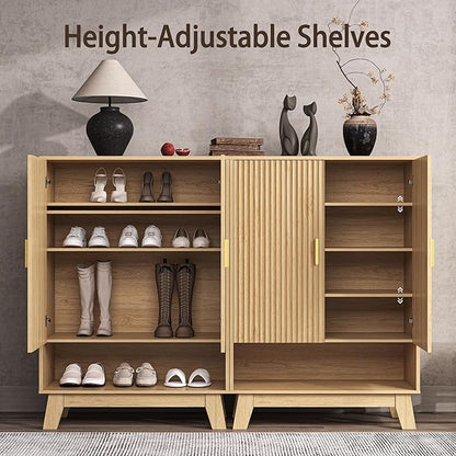 4-Tier Fluted Shoe Cabinet - Image 3