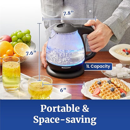 Elite Gourmet EKT1001B Electric 1.0L BPA-Free 1100W Glass Kettle Cordless 360° - Image 4