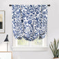 DriftAway Julia Watercolor Blooming Flower Floral Tie Up Curtain Thermal Insulated Blackout Window Adjustable Balloon Curtain Shade for Small Window Rod Pocket Single 31 Inch by 47 Inch Navy