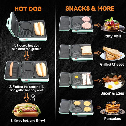 Baker's Friend Breakfast Sandwich Maker, Nonstick Electric Griddle & Grill Combo - Image 3