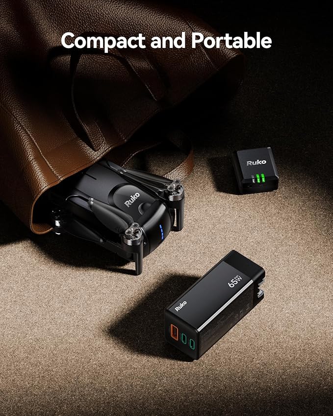 Ruko PD65W USB C Charger, 3-Port GaN Fast Charger Block, Compact Foldable Wall - Image 7