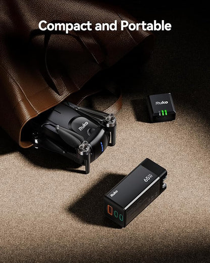 Ruko PD65W USB C Charger, 3-Port GaN Fast Charger Block, Compact Foldable Wall - Image 7