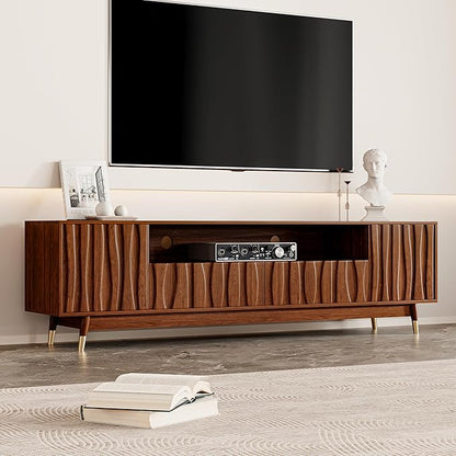ATJafurn 78‘’ Brown Walnut Finish TV Stand - Image 3