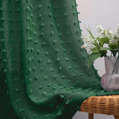 KOUFALL Dark Emerald Green Curtains for Living Room 96 Inch Long 2 Panel Set Sheer Vintage Moody Curtains for Bedroom Dining Room Cortinas De Navidad para Sala Navideñas
