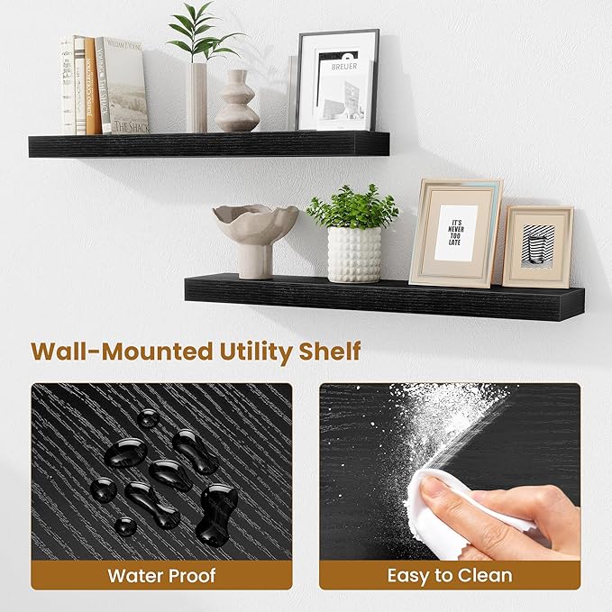 Fun Memories Bathroom Shelves 32 Inch Long Set of 2, Floating Shelves - Image 4