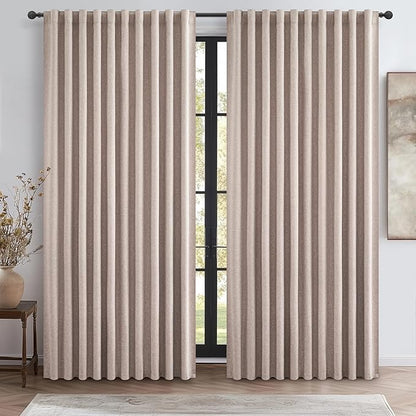 Blackout Curtains 60 Inches Extra Wide Curtains 84 Inch Length by QJMYDECO