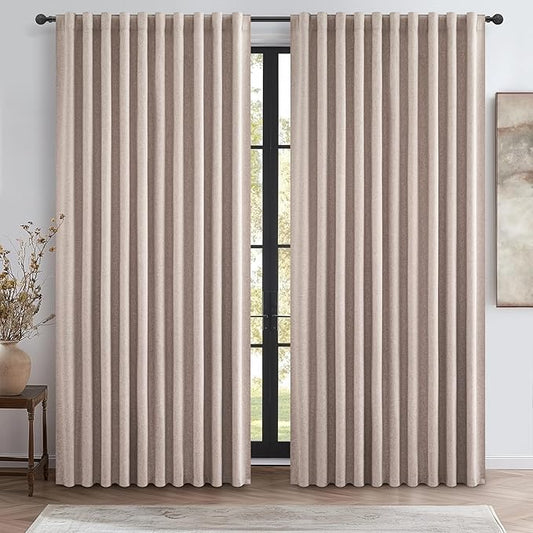 Blackout Curtains 60 Inches Extra Wide Curtains 84 Inch Length by QJMYDECO