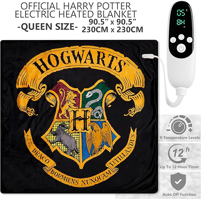 Harry Potter Gifts Heated Blanket Electric, Queen Size Luxurious Fleece - Image 2