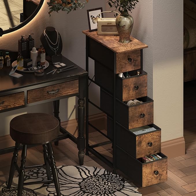 GiftGo Narrow Dresser Vertical Slim Dresser Chest of Drawers Skinny Storage - Image 4