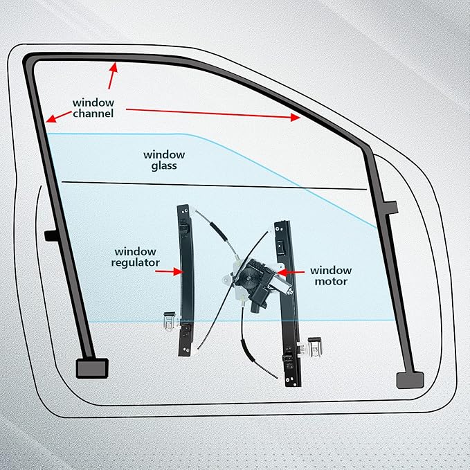 FINDAUTO Front Driver Left Side Power Window Regulator - Image 7