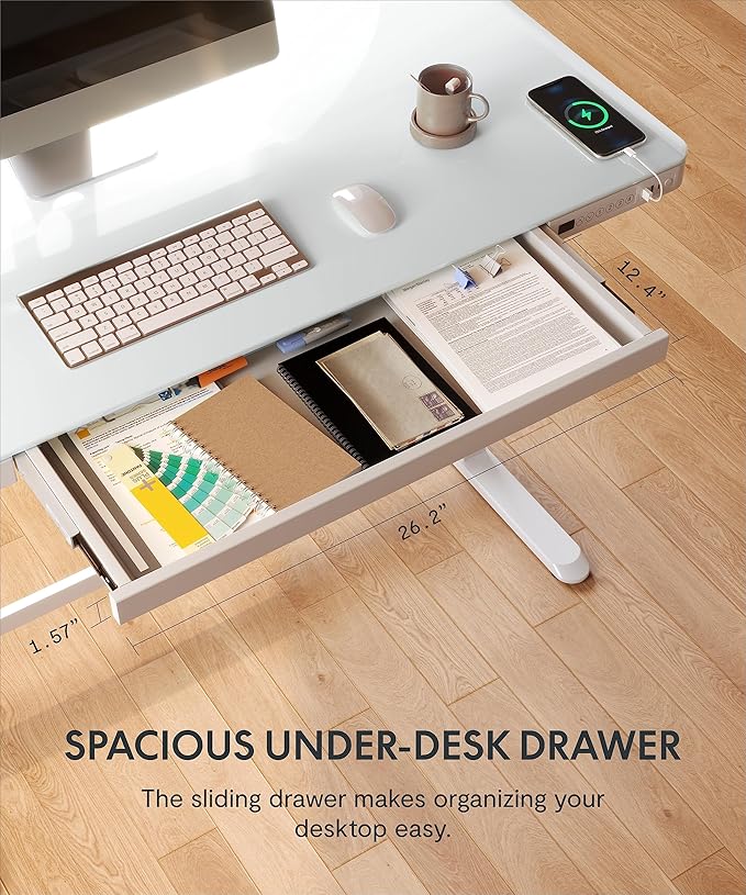 SANODESK Standing Desk with Drawer, Electric Height Adjustable Home Office Desk - Image 3