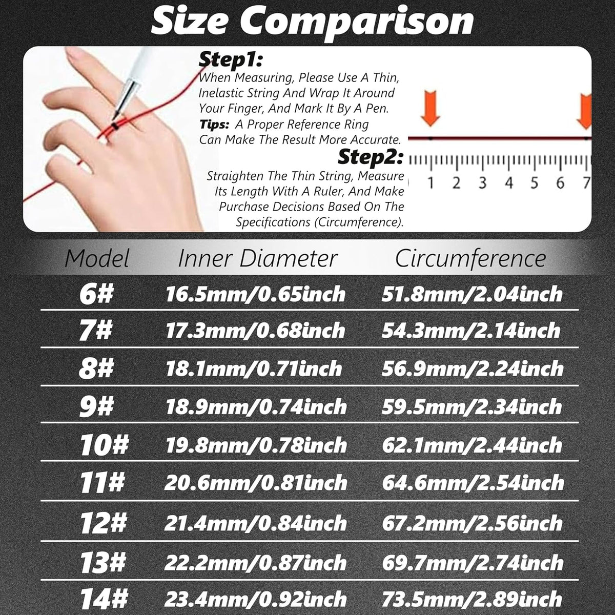 smart health ring fitness tracker for men women showing dimensions