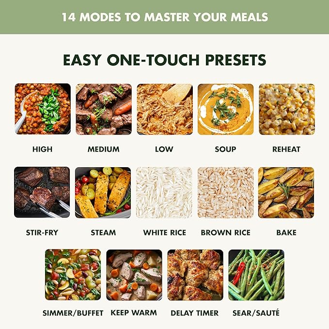 GreenPan Elite 14-in-1 Nonstick 6QT Electric Slow Cooker, PFAS-Free Ceramic - Image 5
