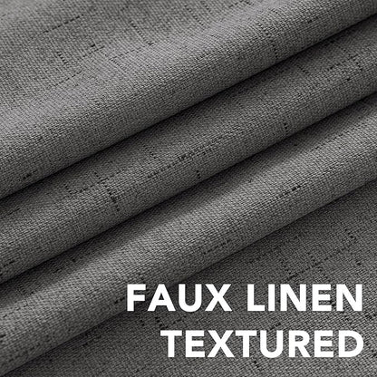 H.VERSAILTEX Primitive Linen Curtains 100% Blackout Curtain Drapes Burlap - Image 4