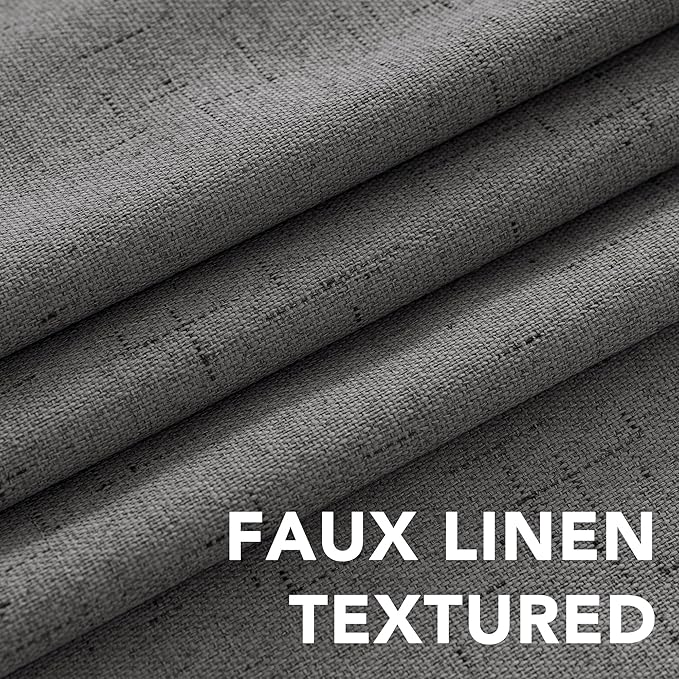 H.VERSAILTEX Linen Blackout Curtains Durable Thick Textured Linen Look 100% - Image 5