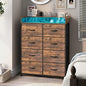 Tall Dresser for Bedroom with Charge Station 8 Drawers Dresser with LED Lights by EXOTICA