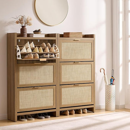 SICOTAS Rattan Shoe Storage Cabinet - Image 6