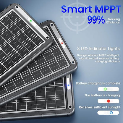 POWOXI 12V Solar Car Battery Charger: 15W Solar Trickle Charger Maintainer - Image 5