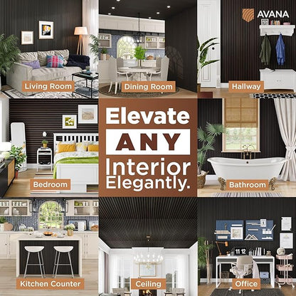 Avana Acoustic Wood Wall Panels – 94.4 X 12.6 Inch Smoke Oak Acoustic Panels 2 - Image 3
